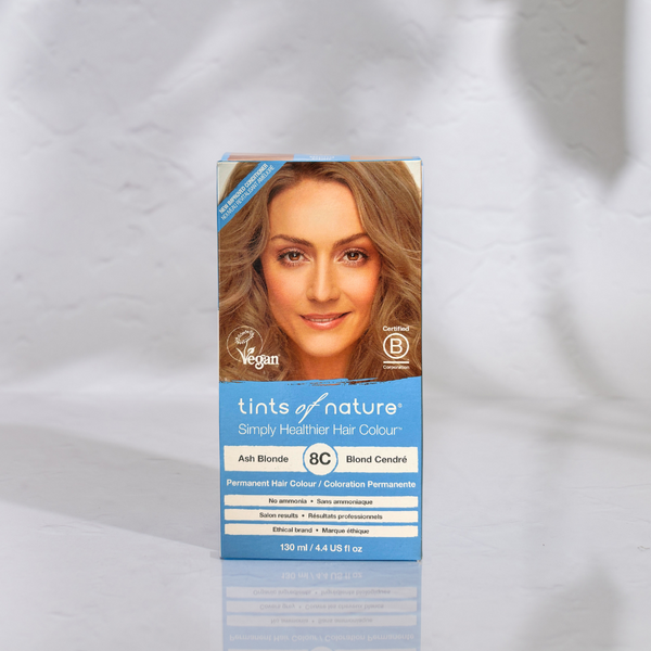 Tints of Nature vegan hair dye box in shade 8C ash blonde